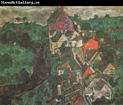 Egon Schiele Krumau Landscape (Town and River) (mk12)